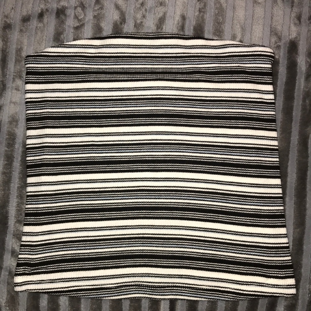 black and white striped tube top